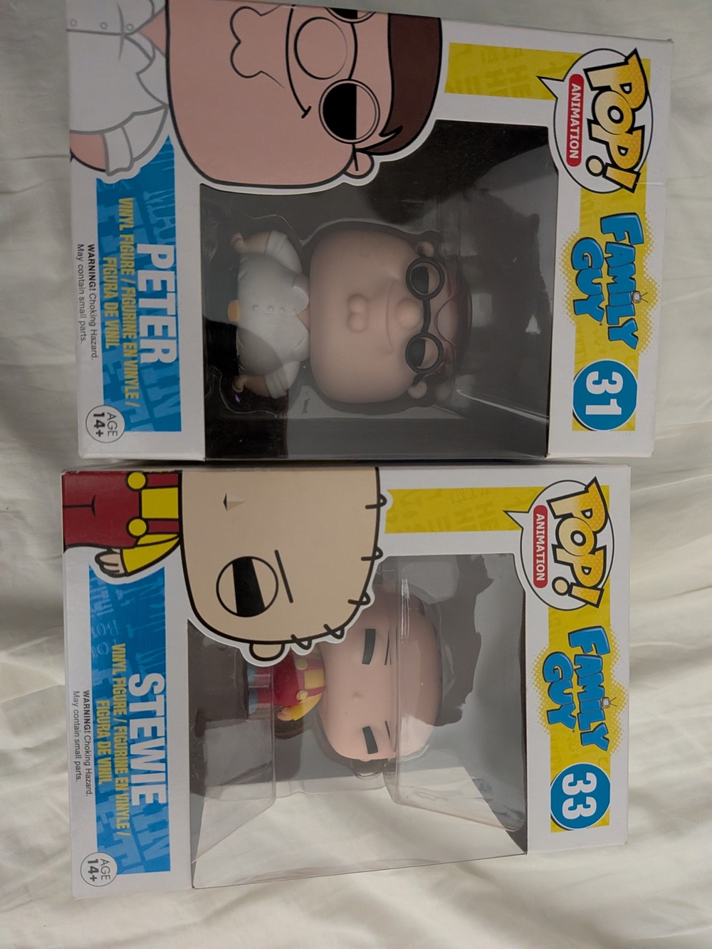 Funko Family Guy Peter & Stewie Vinyl Figures - White, Brown Rare Vaulted